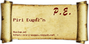 Piri Eugén névjegykártya
